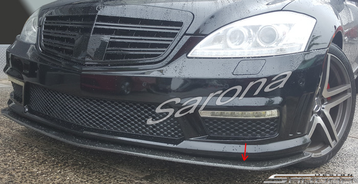 Custom Mercedes S Class  Sedan Front Lip/Splitter (2010 - 2013) - $299.00 (Part #MB-030-FA)